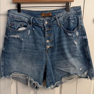 Judy Blue Distressed Blue Jean Shorts